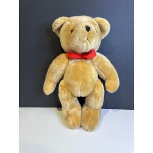 Russ Vintage Posable Teddy Bear 14" Plush Red Bow